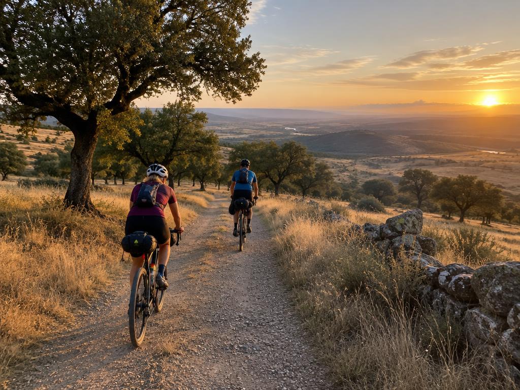 Ciclistas en el Camino Sanabrés desde Puebla de Sanabria